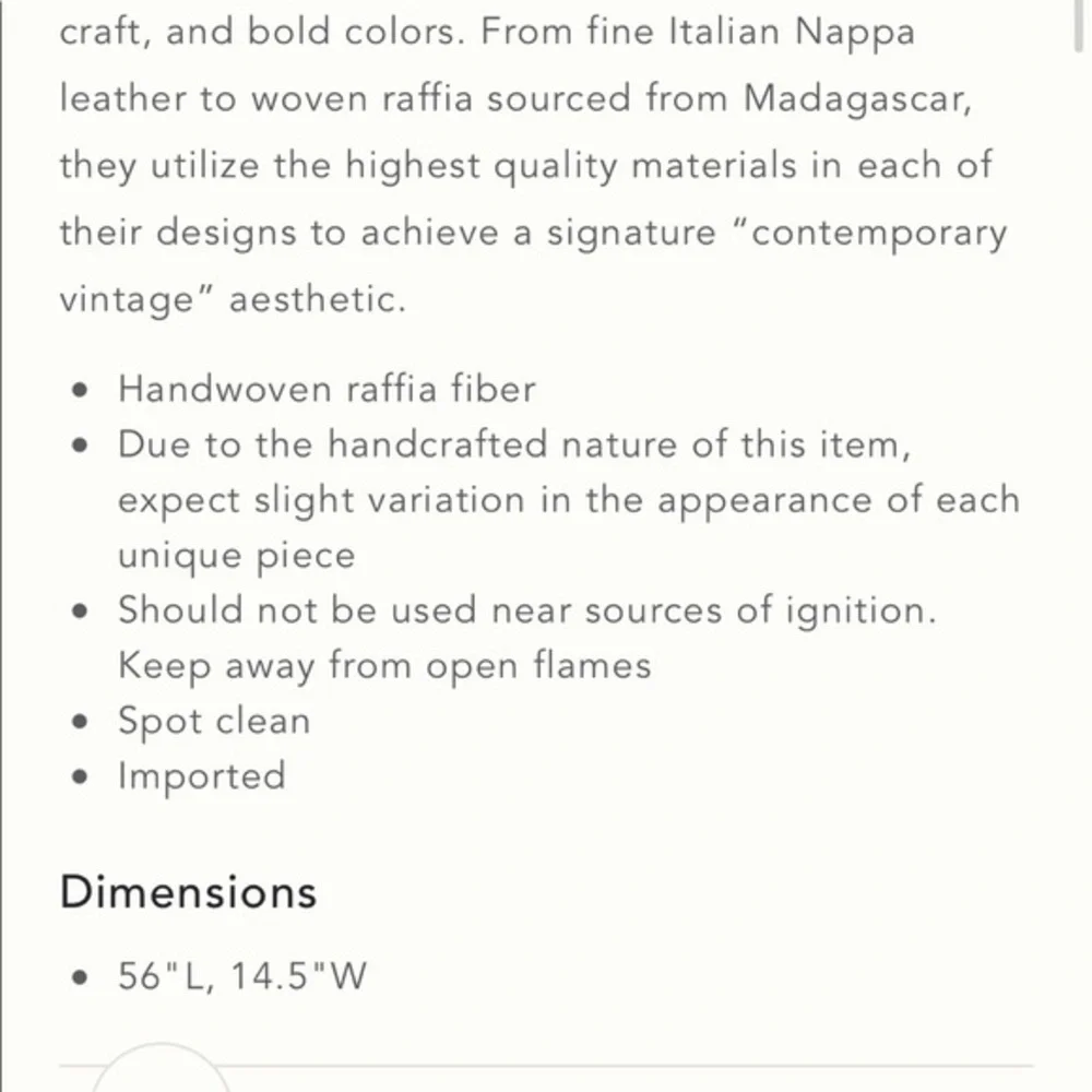 New🌟Anthropologie-Jaona Raffia Table Runner